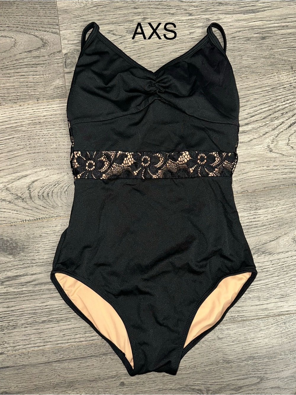 Black Lace-Trim Kids One Piece leotard